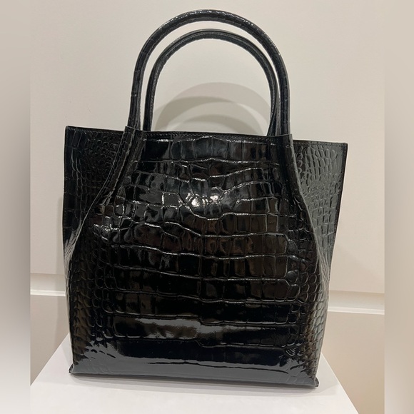 Bevini Croc embossed patent leather bag - Picture 1 of 13